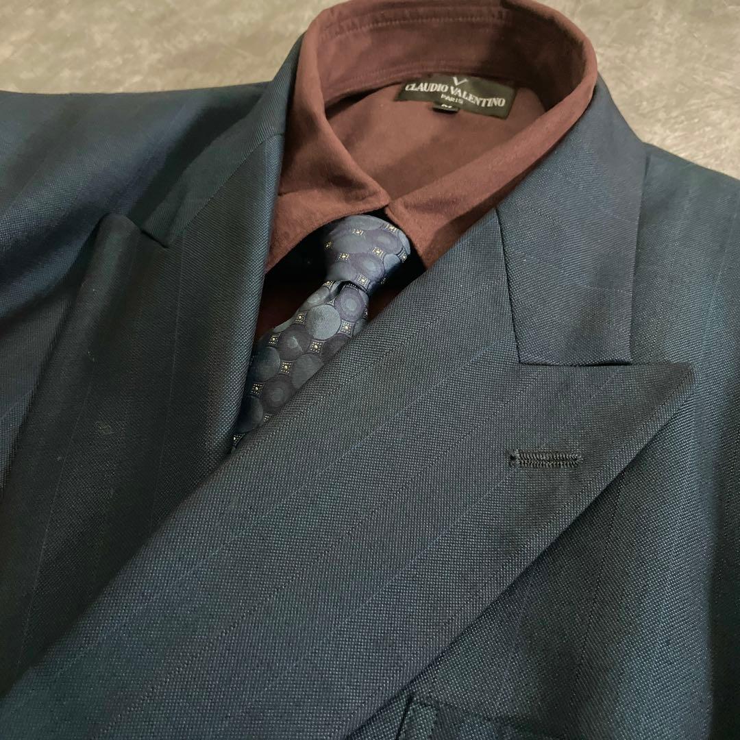 極上 シルク混 ダブルブレストスーツ × Saint Laurentネクタイ