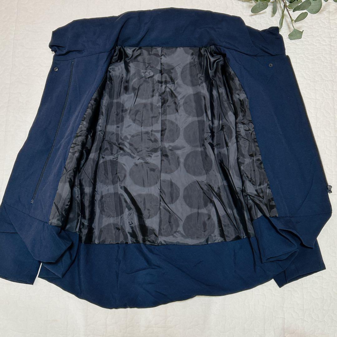 芽風 定価6.9万 近年 ロゴタフタ ジャケット アウター ネイビー 38