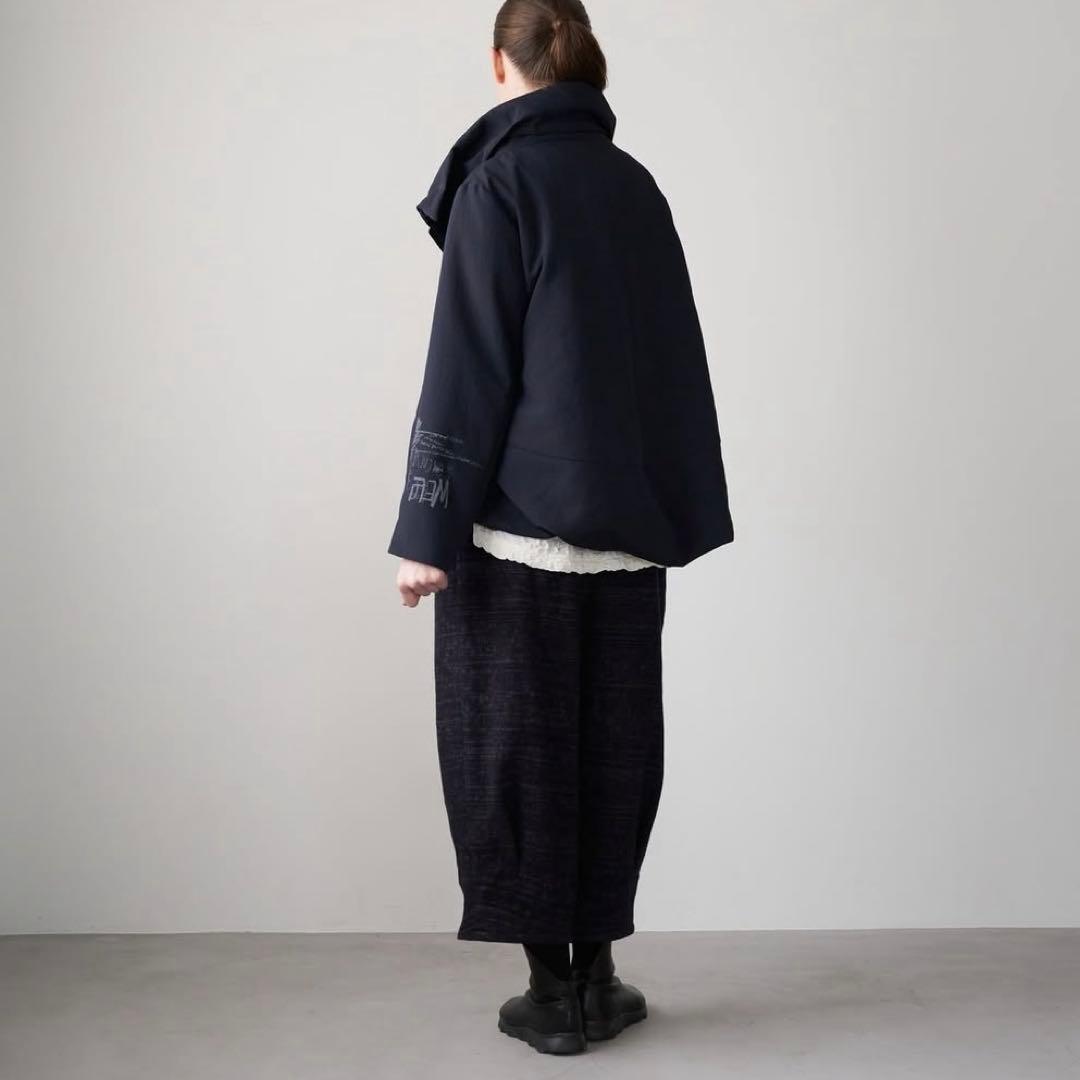 芽風 定価6.9万 近年 ロゴタフタ ジャケット アウター ネイビー 38