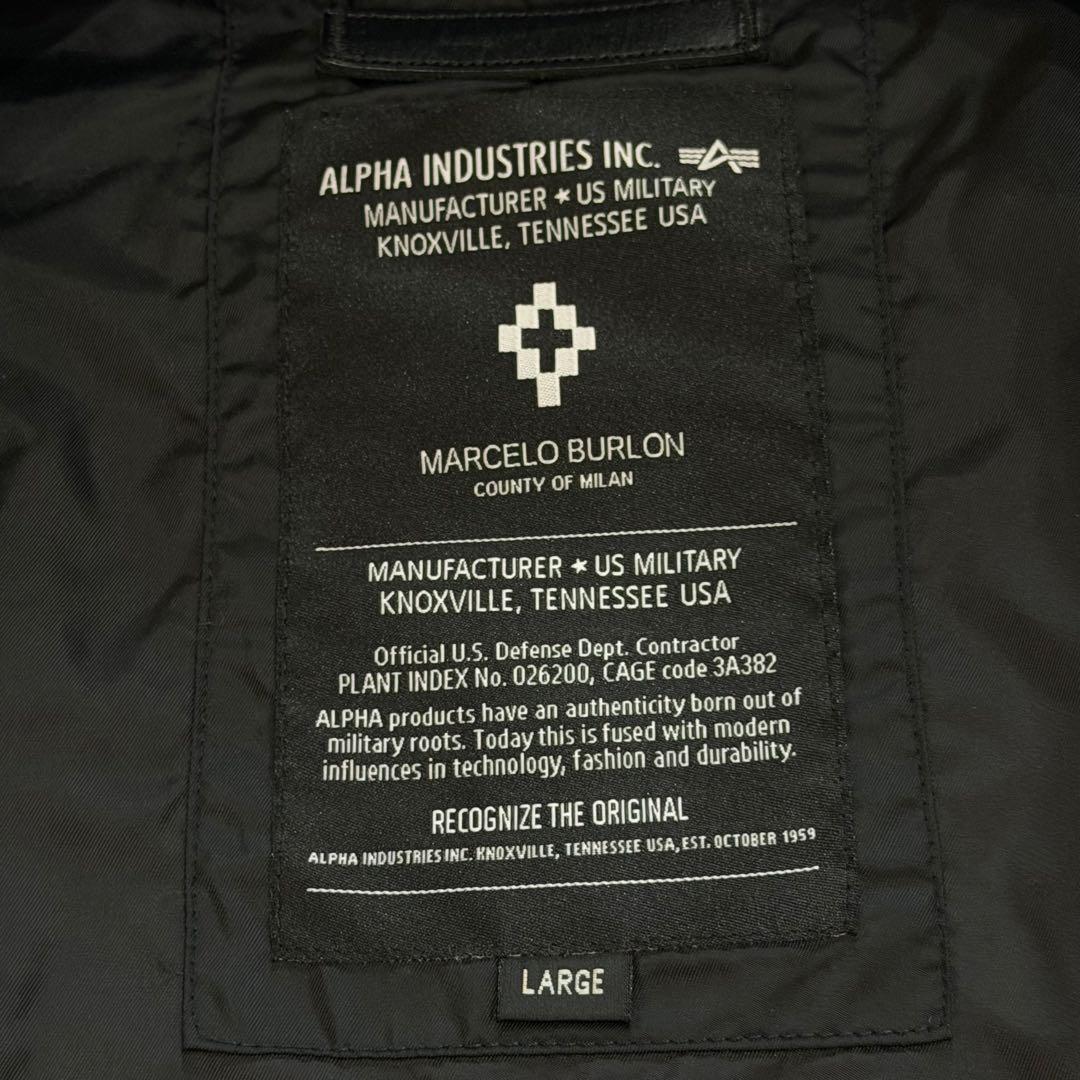 マルセロバーロン×アルファ　MA-1　ボンバージャケット　ワッペン　ブラック　L