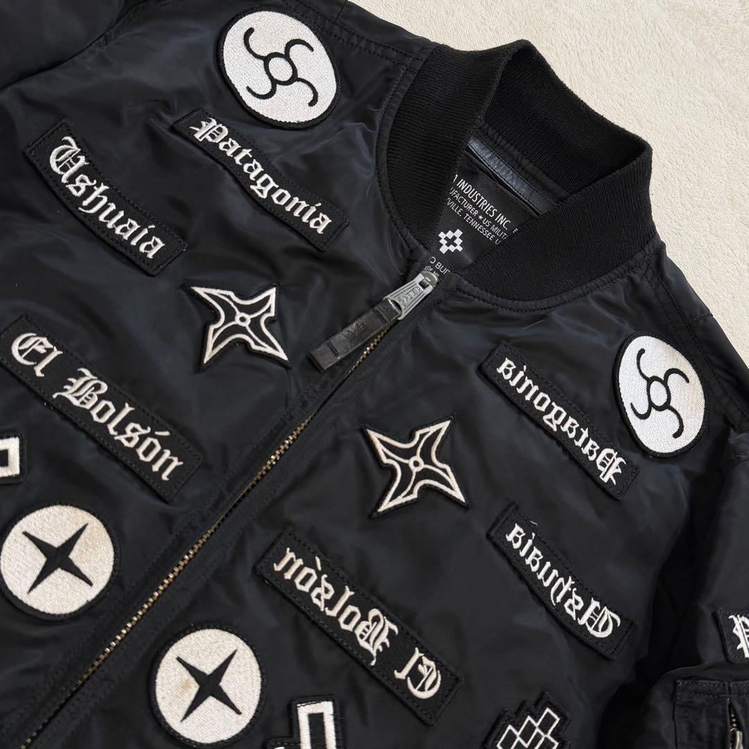 マルセロバーロン×アルファ　MA-1　ボンバージャケット　ワッペン　ブラック　L