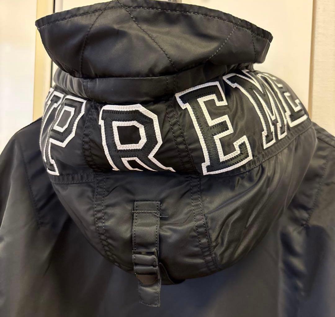 Supreme Hooded MA-1 ジャケット L 黒