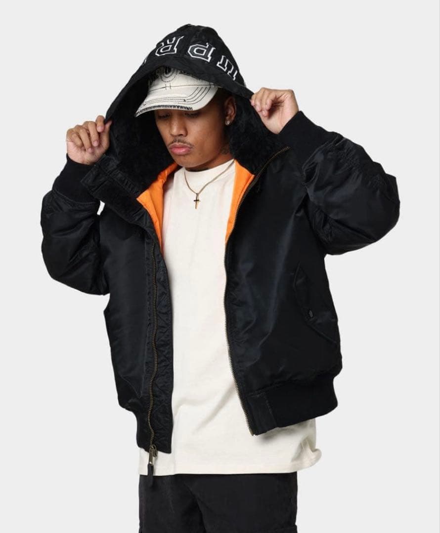 Supreme Hooded MA-1 ジャケット L 黒