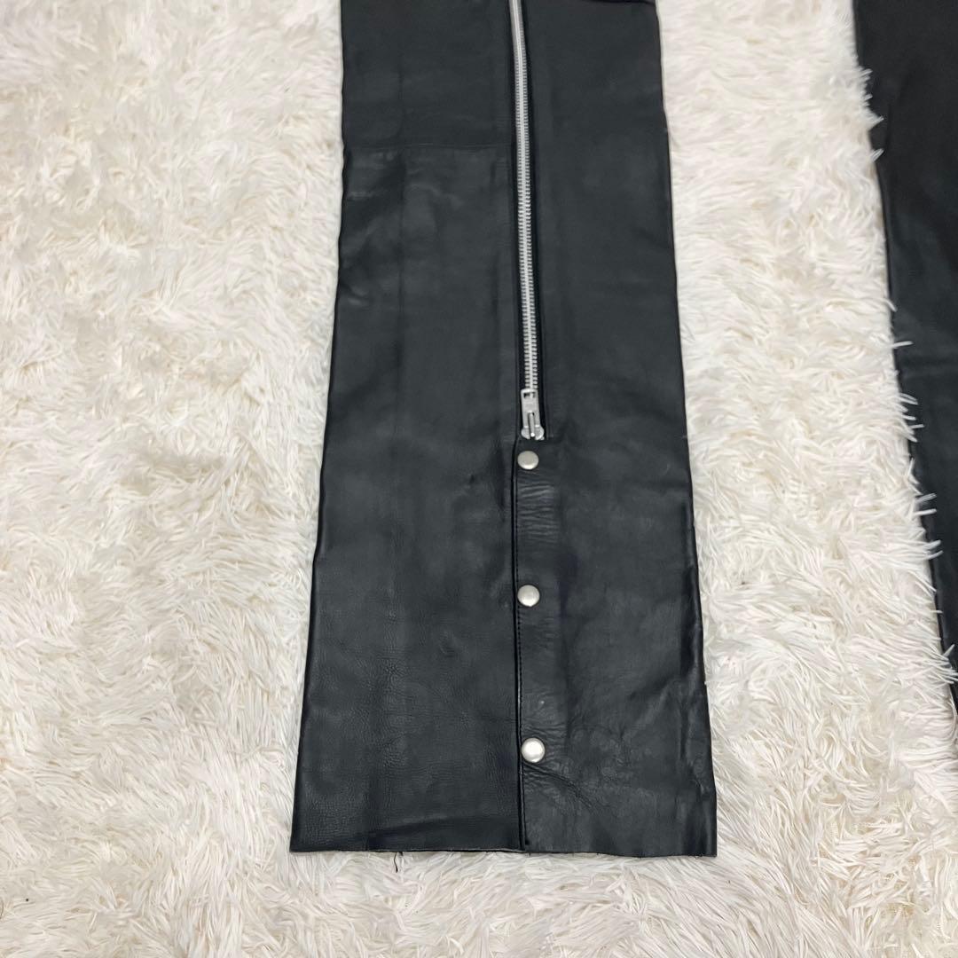 チャップス　バイカー　y2k ブラック　レザー　ファスナー　ベルト　XXLサイズ