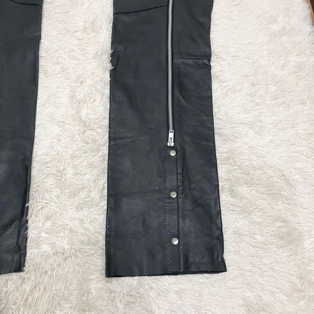 チャップス　バイカー　y2k ブラック　レザー　ファスナー　ベルト　XXLサイズ