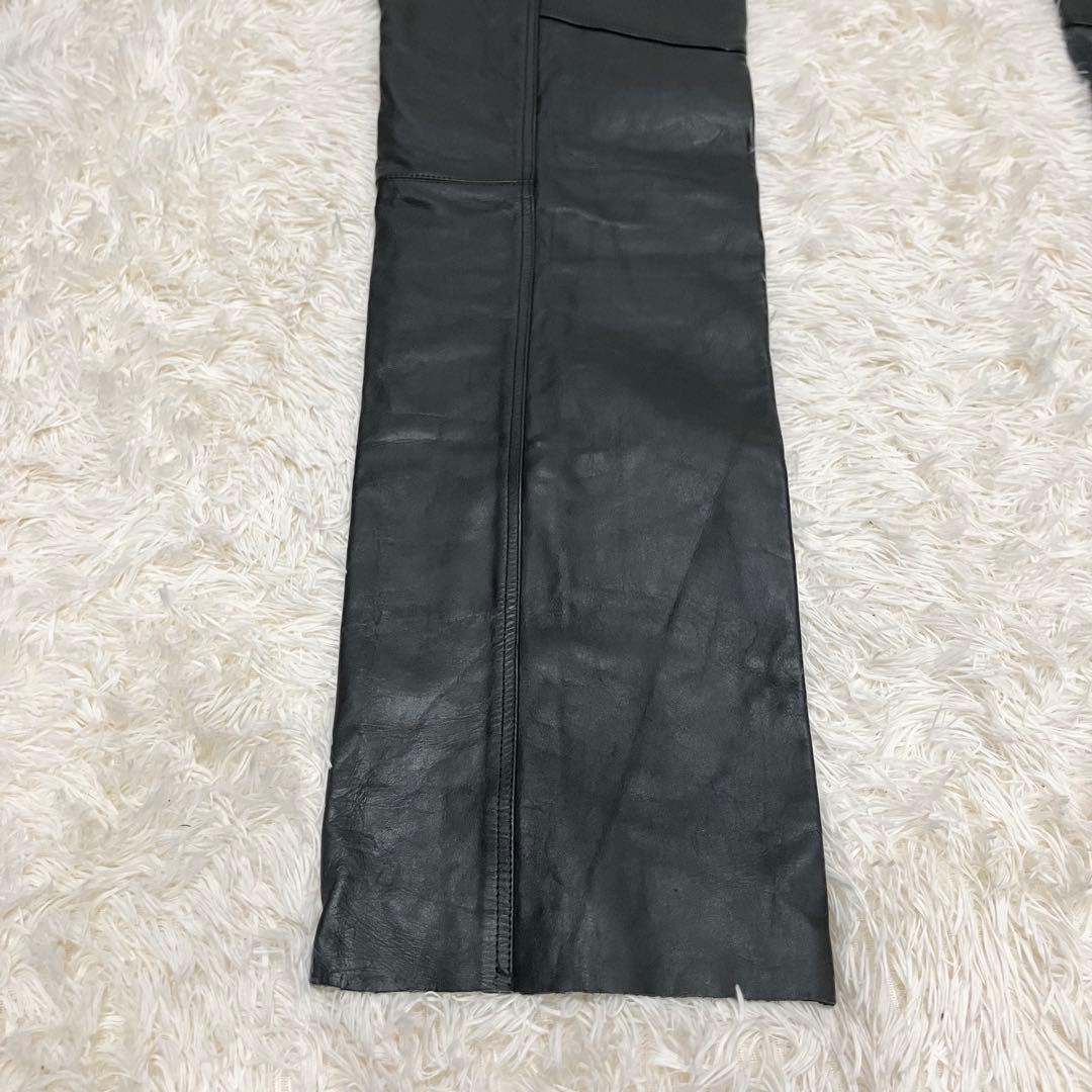 チャップス　バイカー　y2k ブラック　レザー　ファスナー　ベルト　XXLサイズ