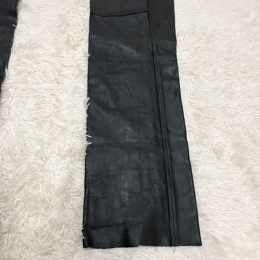 チャップス　バイカー　y2k ブラック　レザー　ファスナー　ベルト　XXLサイズ