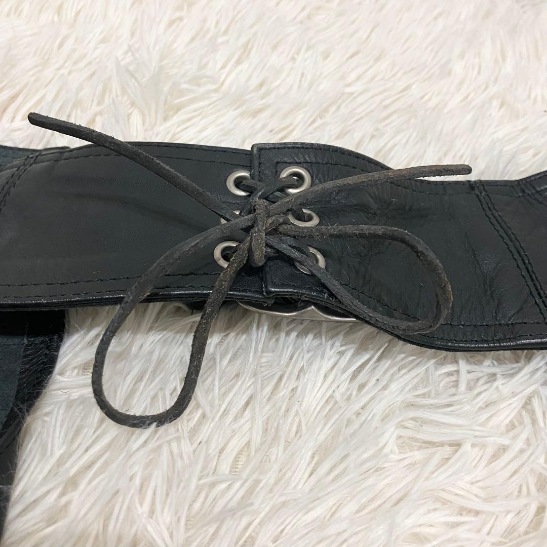 チャップス　バイカー　y2k ブラック　レザー　ファスナー　ベルト　XXLサイズ