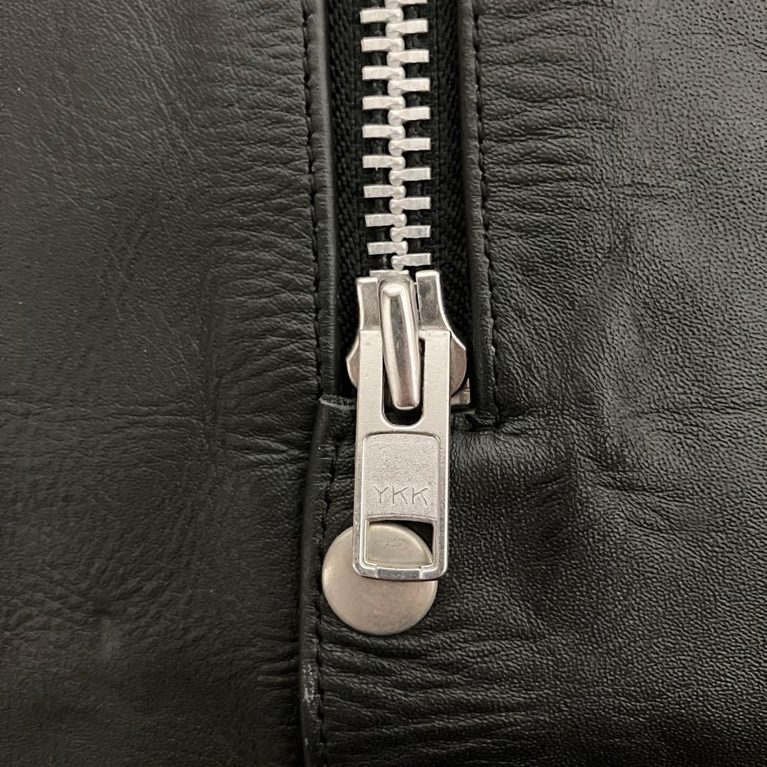 チャップス　バイカー　y2k ブラック　レザー　ファスナー　ベルト　XXLサイズ