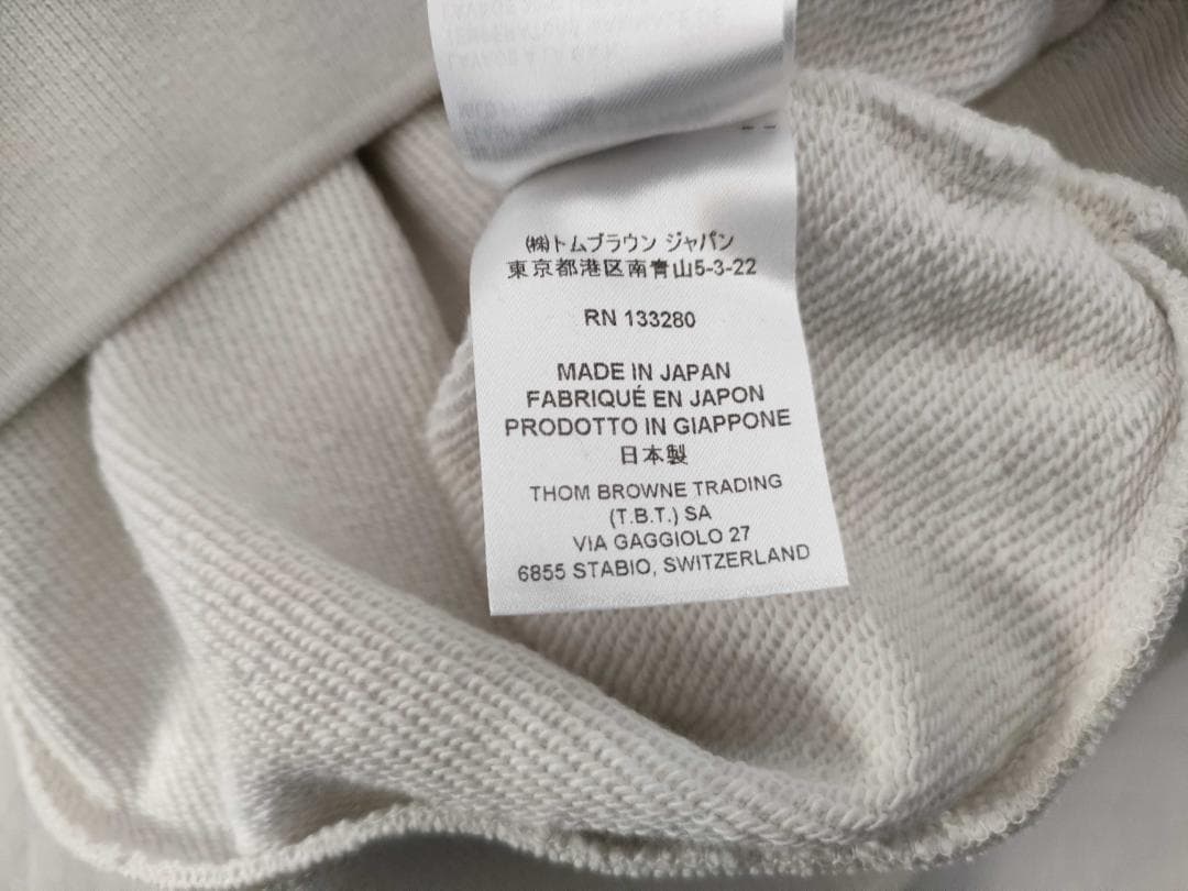 トムブラウン 半袖フーディ ライトグレー サイズ36 新品・未使用