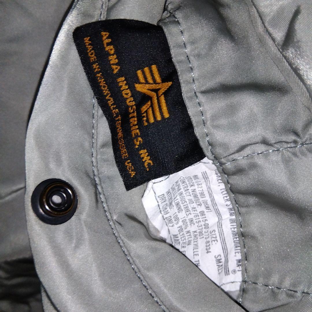 80s〜90s アルファ　MA-1 アメリカ製　シルバーグレー　サイズS