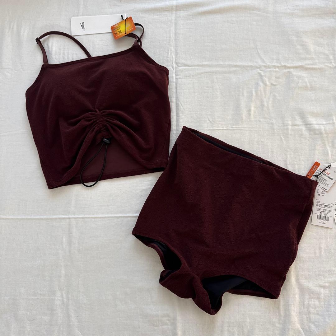 speedo スイムウェア　水着　上下　M トリュフ　ボルドー　UV セパレート