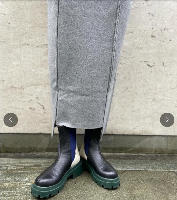 美品　UN3D.　アンスリード　ポイントカラーニットワンピース　グレー　38