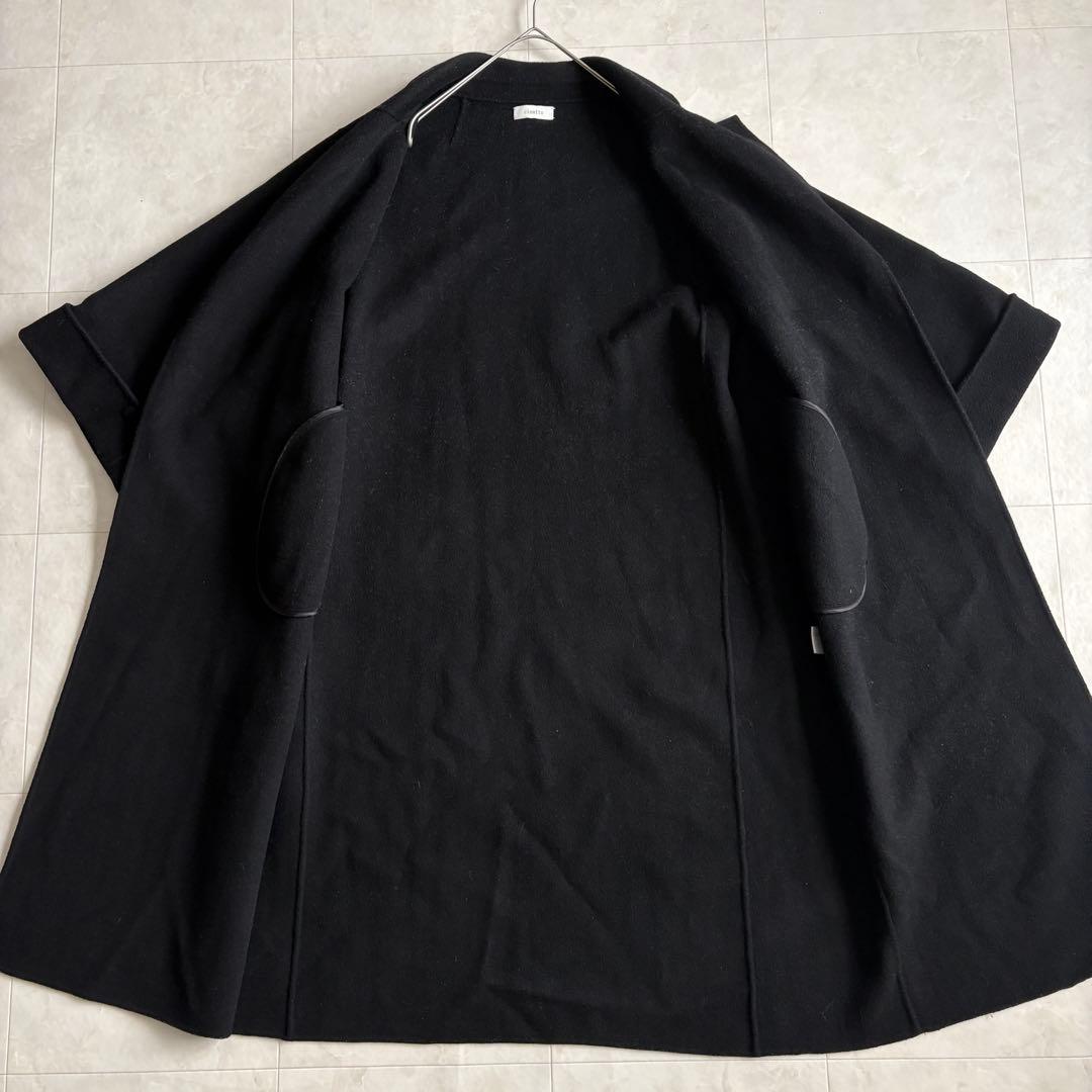 cizatto Wool Gown Coat 黒 フリー ベルト付 ロングコート