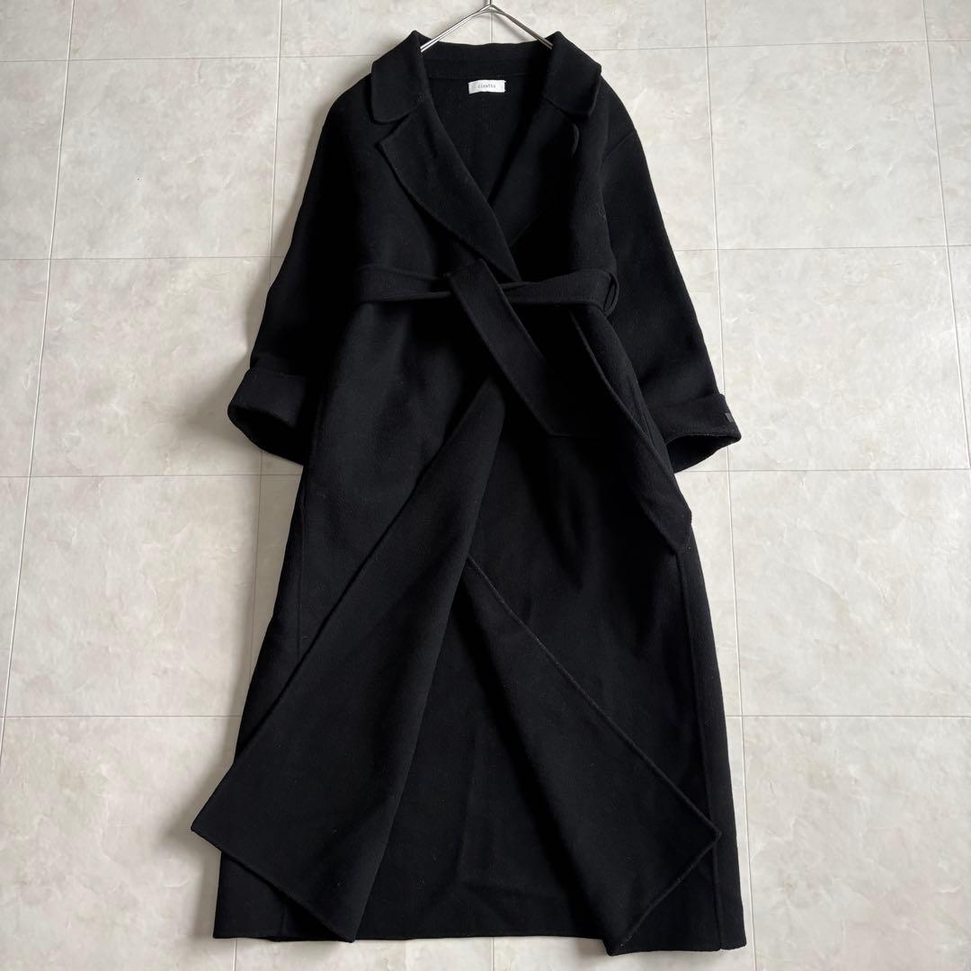 cizatto Wool Gown Coat 黒 フリー ベルト付 ロングコート