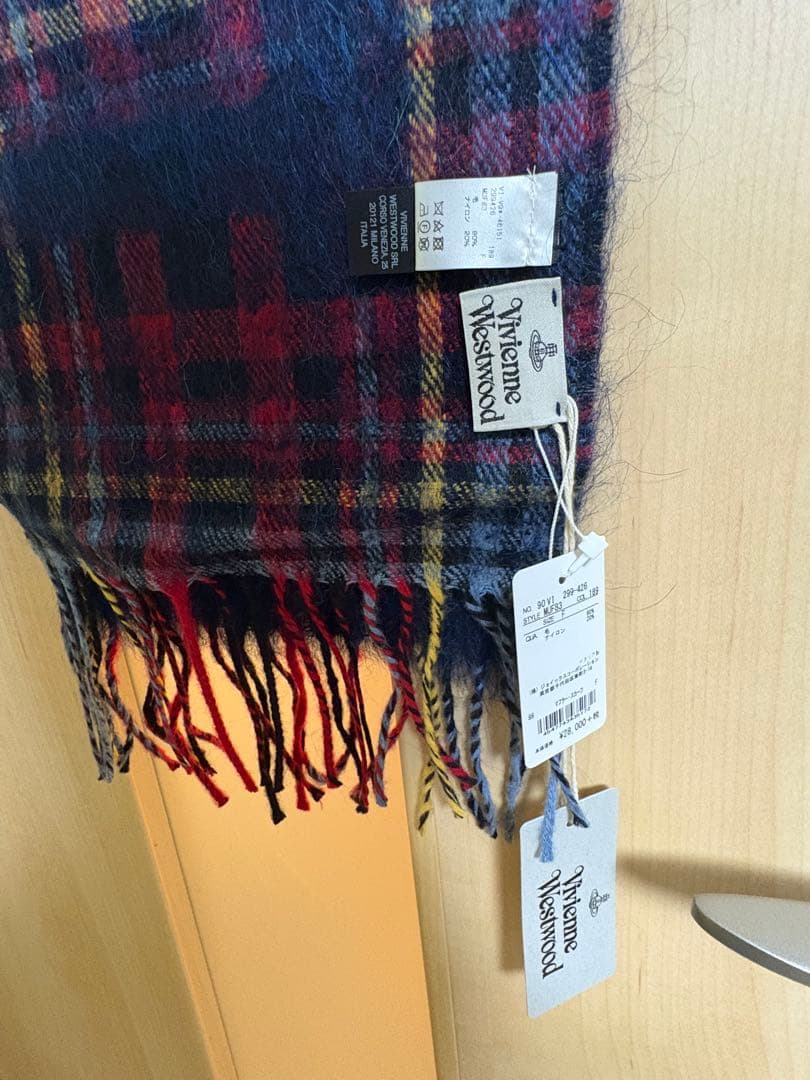 インポート Vivienne Westwood チェック柄マフラー