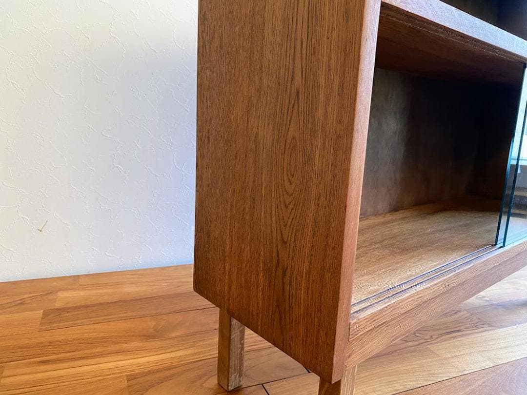 1950s イギリス製 英国 オーク ガラスキャビネット 仕上済