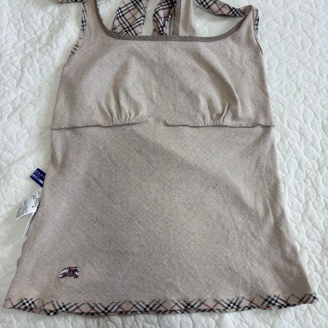 y2k バーバリー　ブルーレーベル　ノバチェック　リボン　タンクトップ M