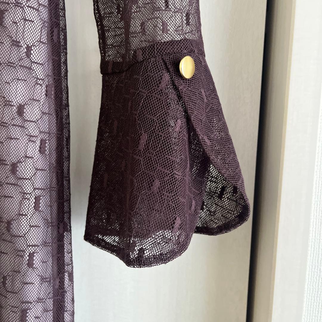 ANDRESD バックオープンジオメトリックドレス ブラウン