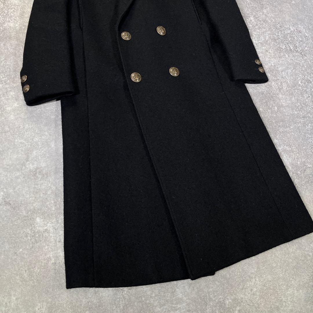 22AW SAINT LAURENT ダブルブレステッドロングコート 46 黒