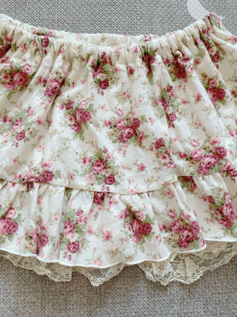 希少 リズリサ 平成 LIZ LISA 花柄スカパン ホワイト/ピンク　00 s