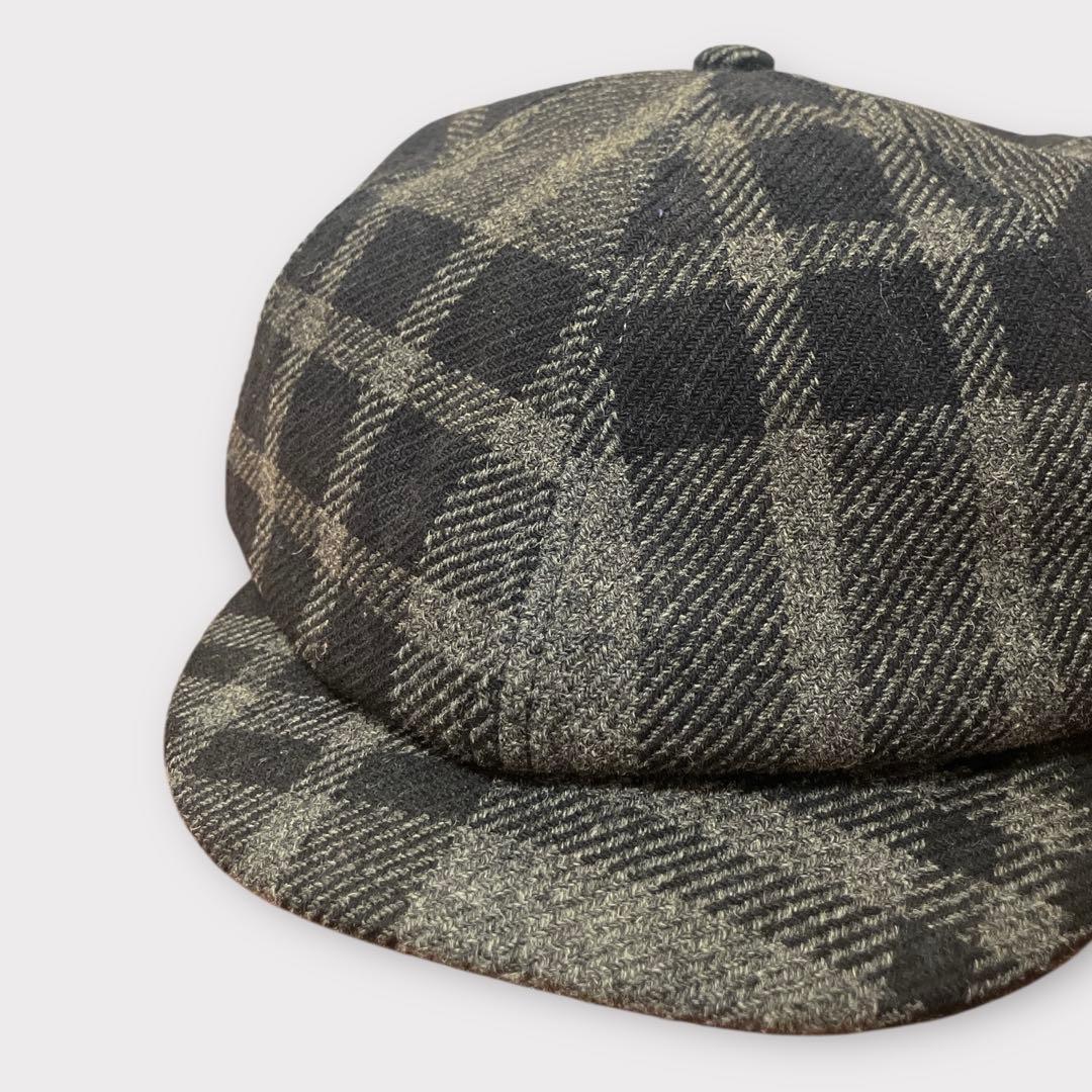 ダブルアールエル ラルフローレン キャスケット チェック ウール M