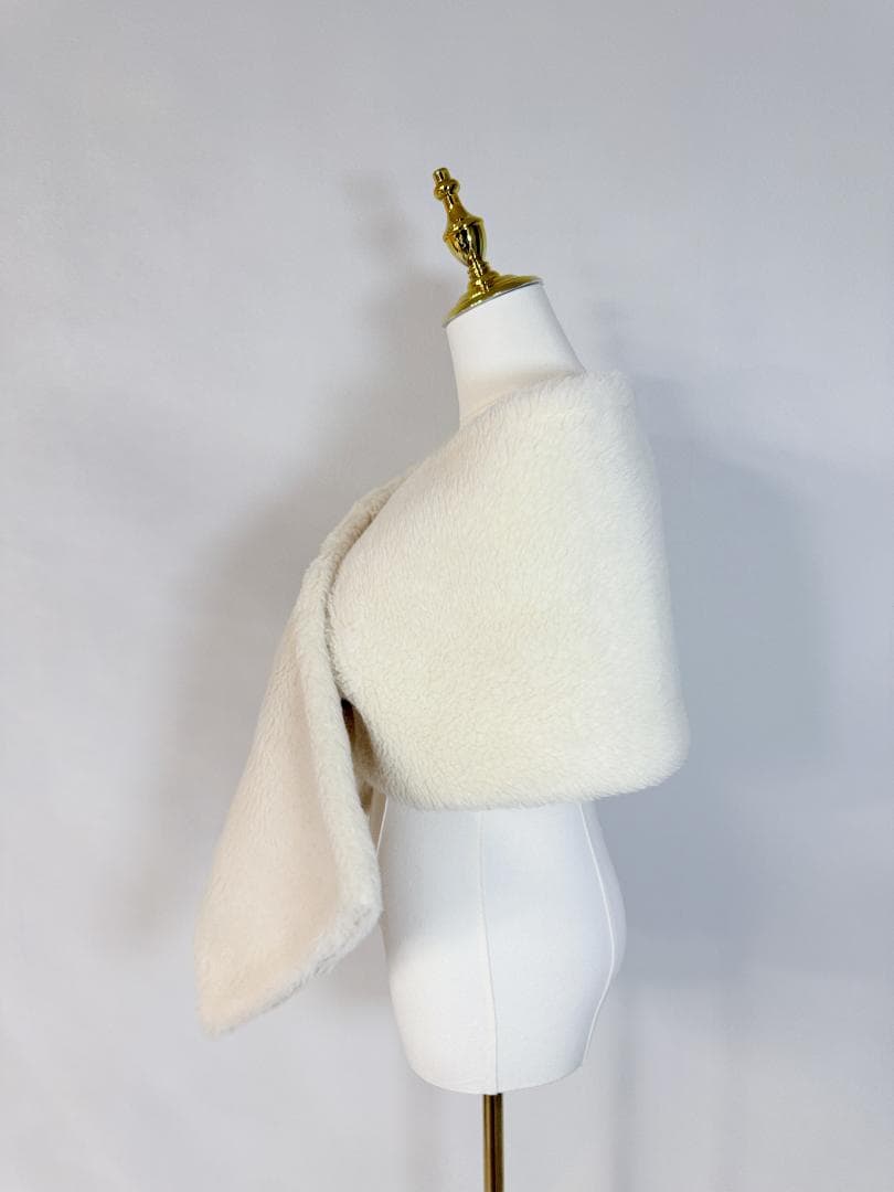 未使用級★Max Mara/マックスマーラ テディマフラー ストール ホワイト