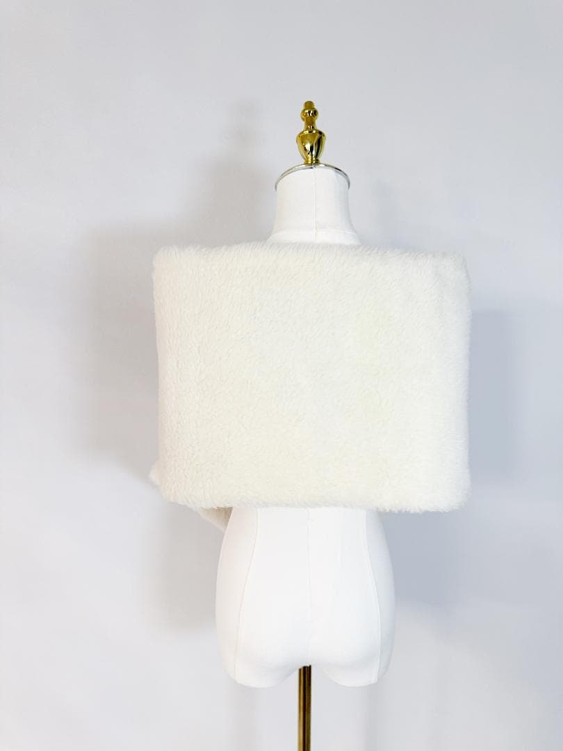 未使用級★Max Mara/マックスマーラ テディマフラー ストール ホワイト