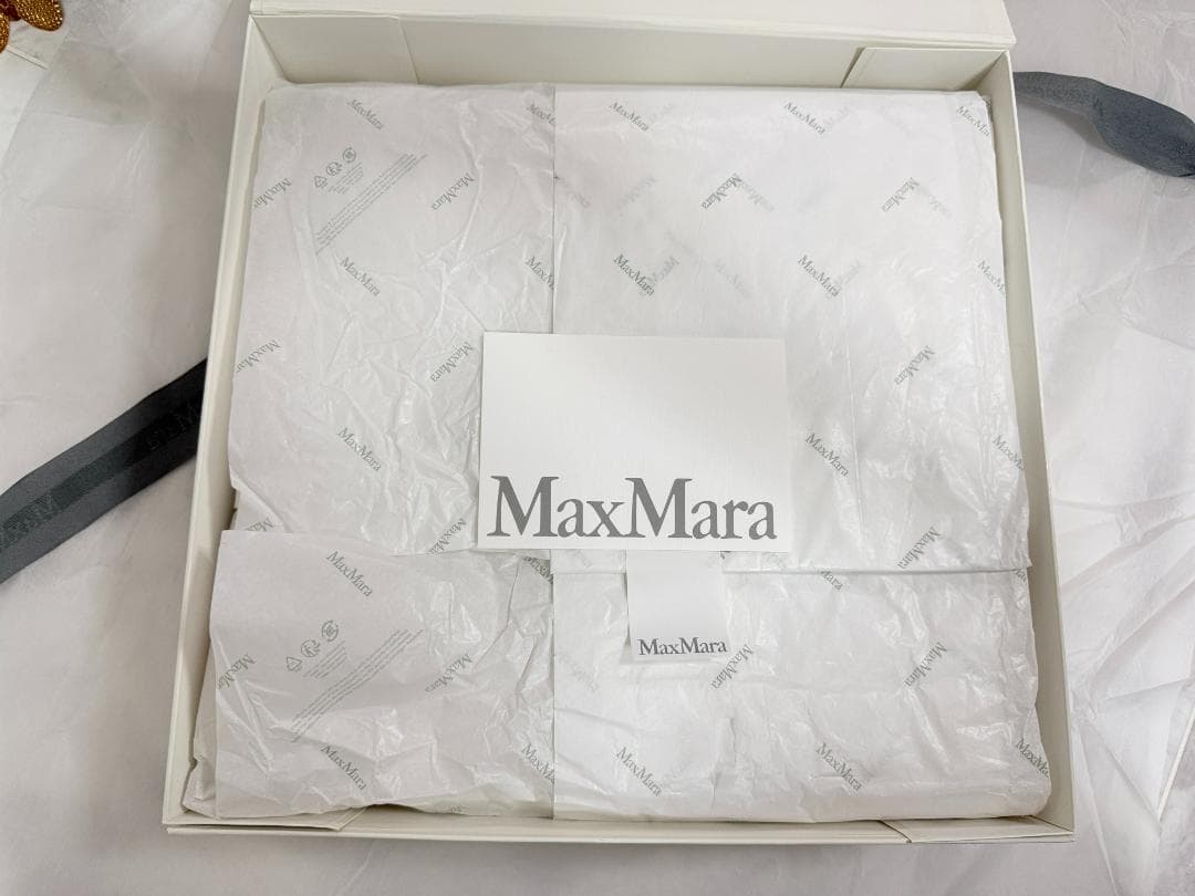 未使用級★Max Mara/マックスマーラ テディマフラー ストール ホワイト