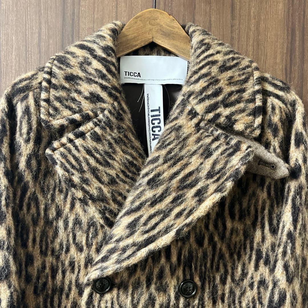 美品TICCA レオパードシャギーピーコート　TBDA-252