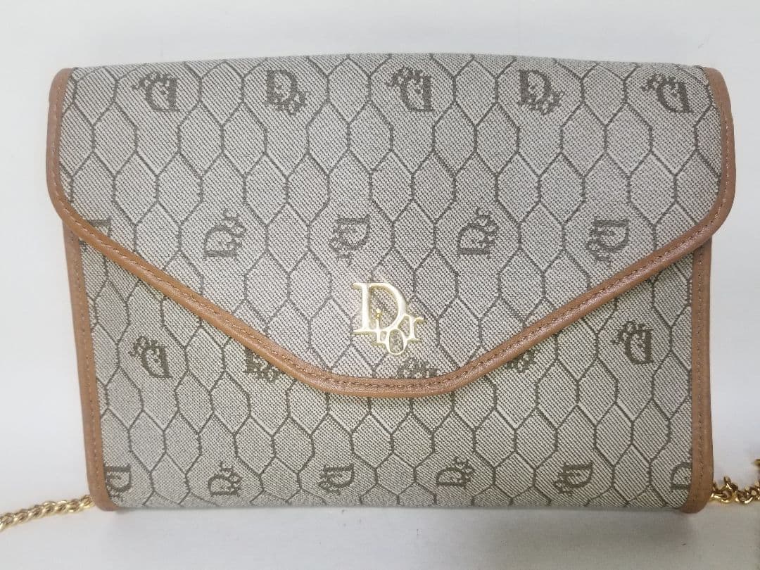 クリスチャン・ディオール ハニカムパターン チェーンショルダーバッグ