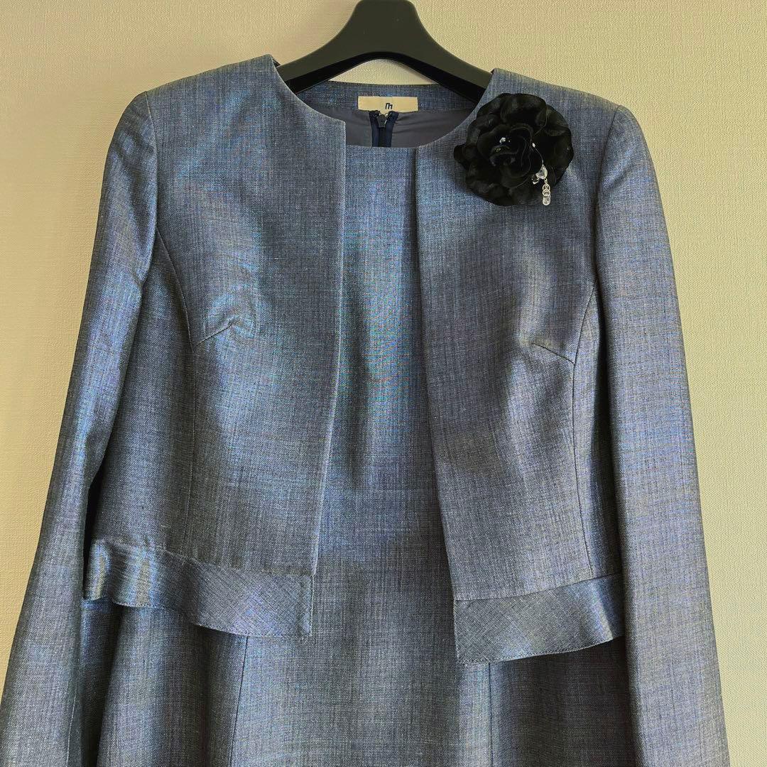 【極美品】エムズグレイシー ワンビーススーツ アンサンブル 玉虫色