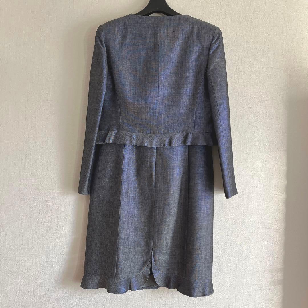 【極美品】エムズグレイシー ワンビーススーツ アンサンブル 玉虫色