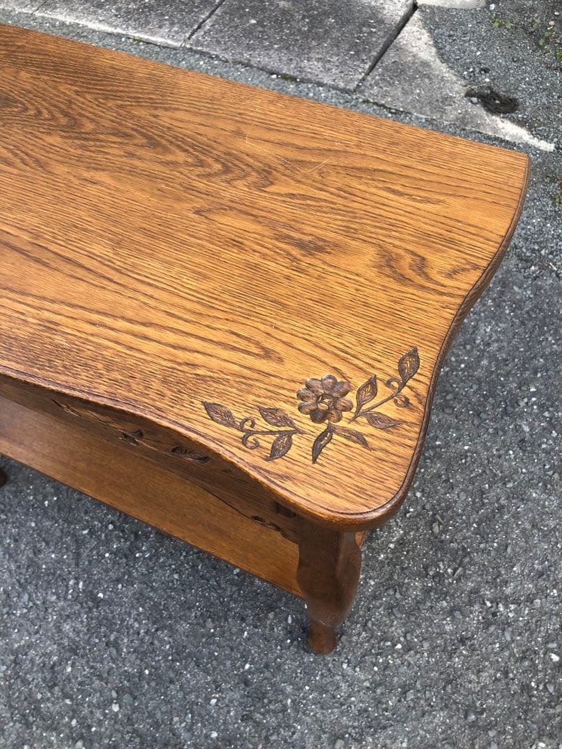 アンティーク調 猫脚コンソールテーブル エレガント ナイトテーブル 引き出し付き