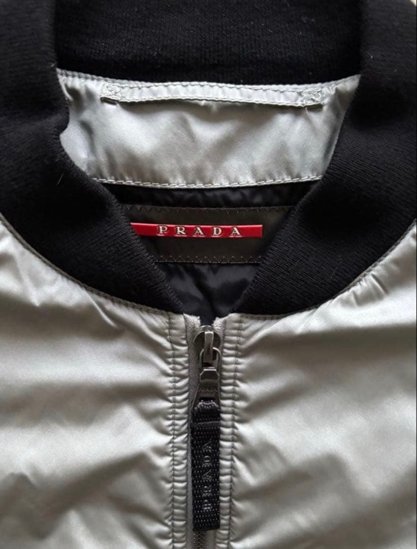 KN PRADA SPORTシルバー MA-1ジャケット