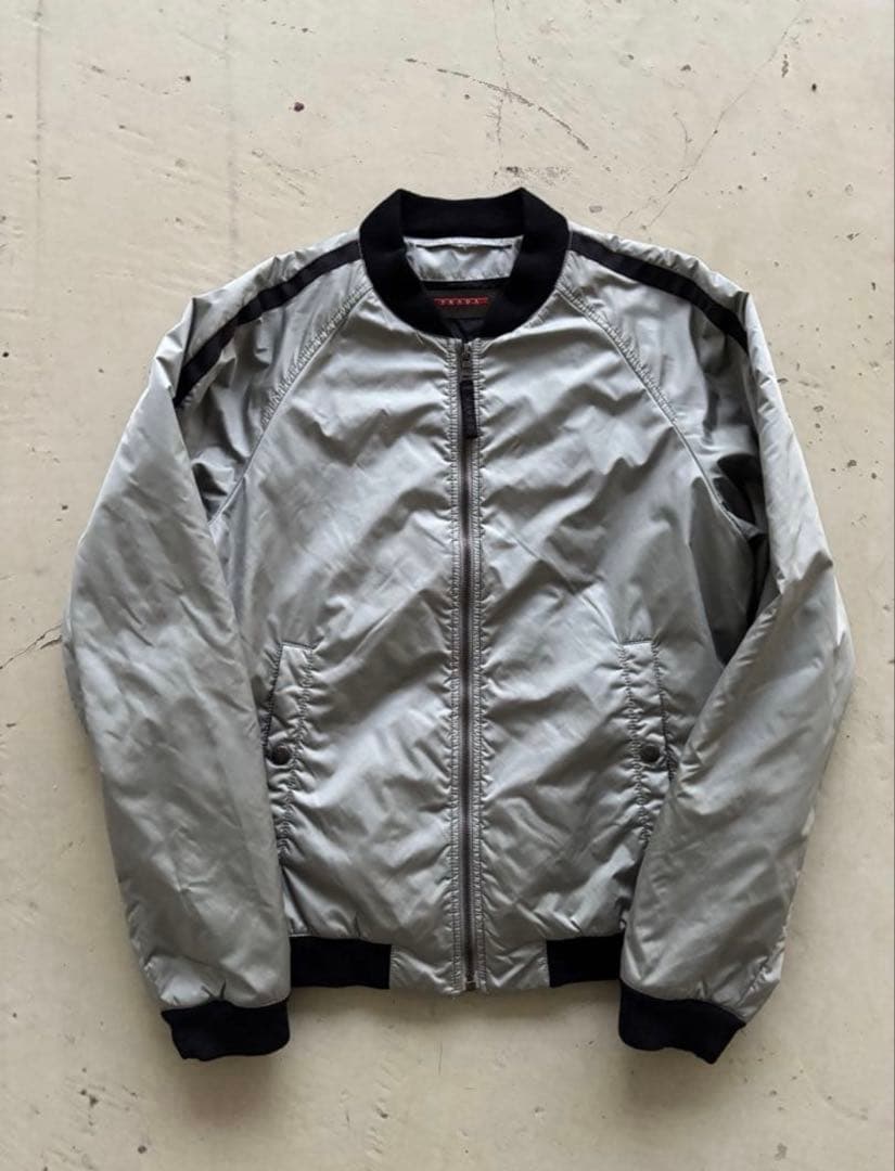 KN PRADA SPORTシルバー MA-1ジャケット