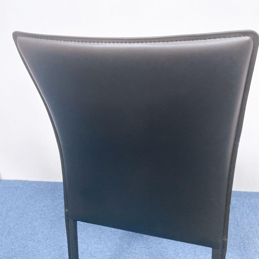 【未使用送料込】あずま工芸 レザーダイニングチェア 黒 2脚セット②