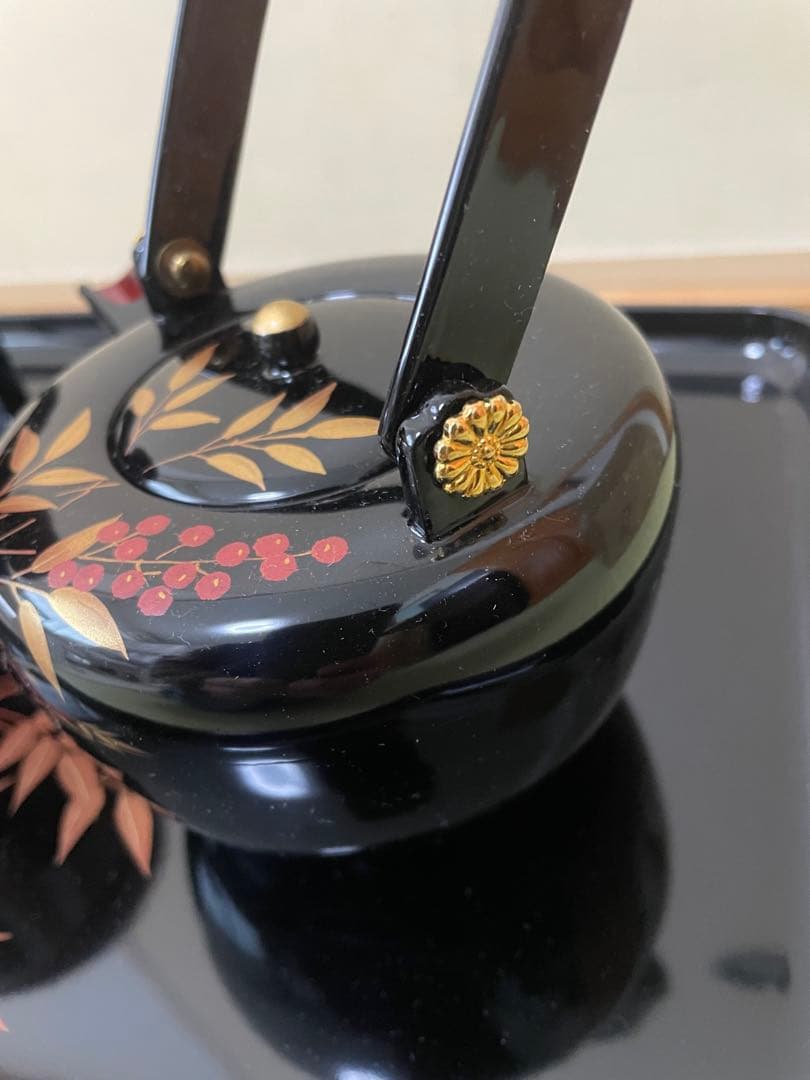 特選漆器 お屠蘇セット 南天