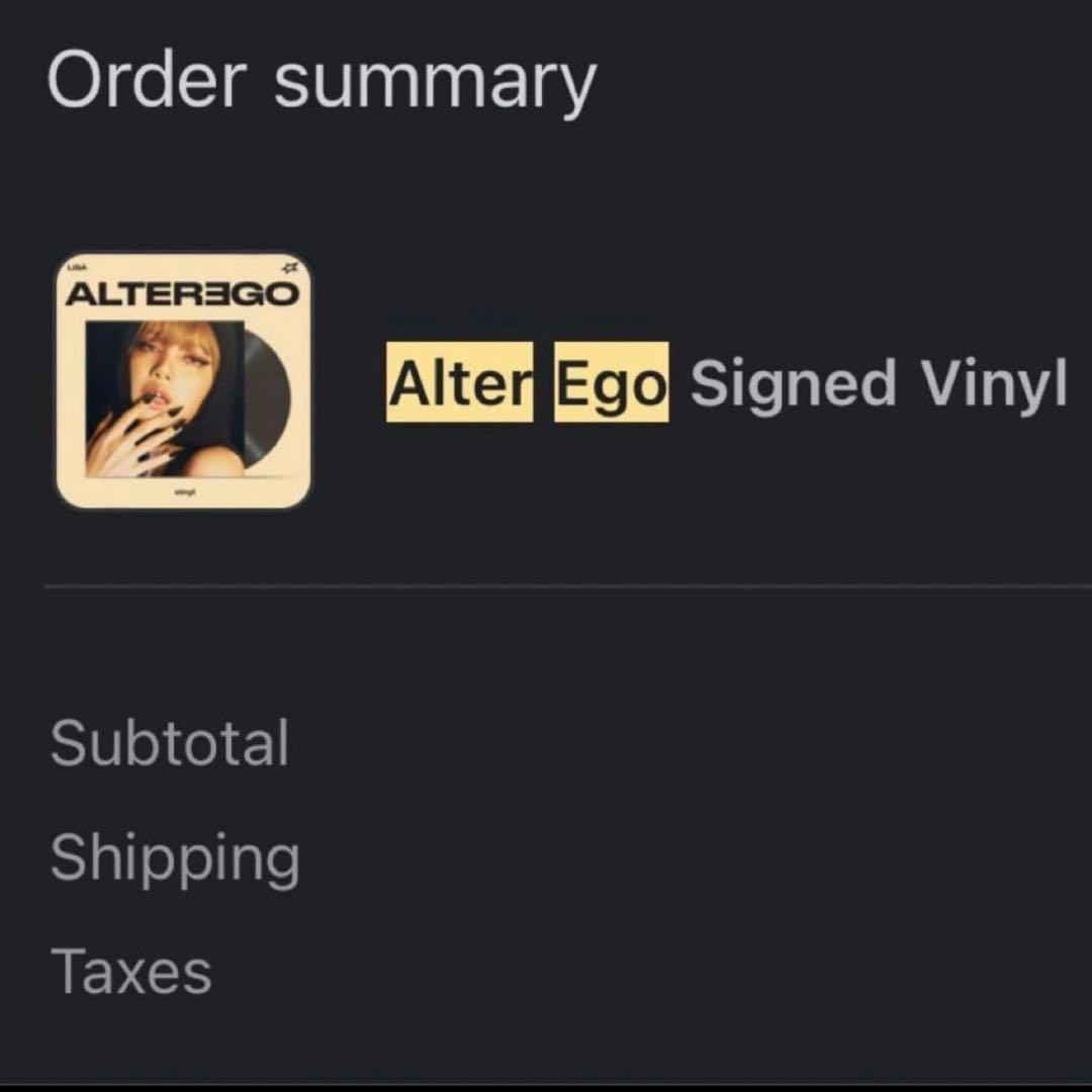 【直筆サイン】【新品未開封】レコード　Lisa Alter Ego