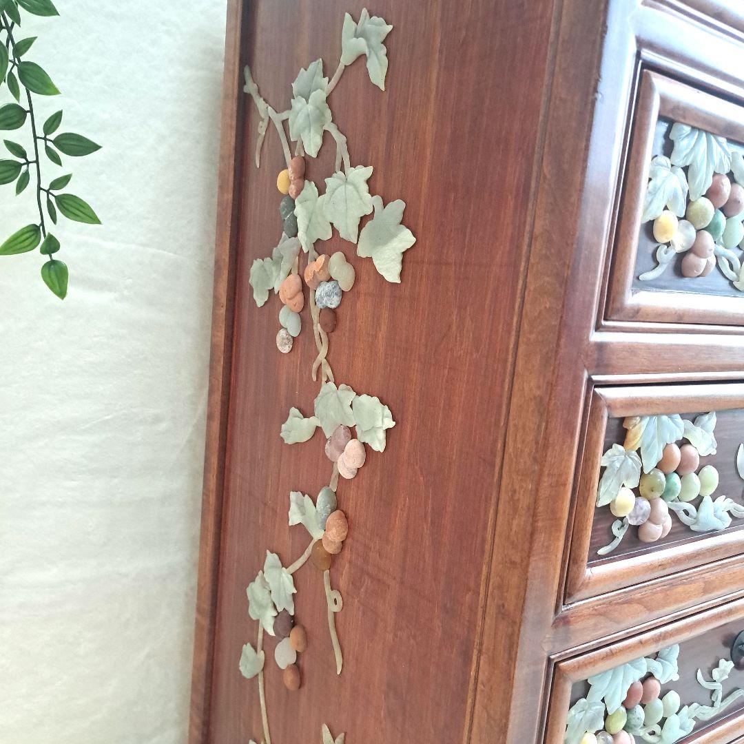 美術品 　希少　石細工　中国　 チェスト　工芸品　箪笥 骨董　アンティーク