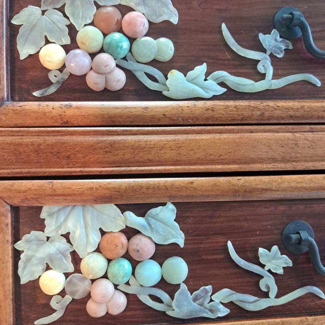 美術品 　希少　石細工　中国　 チェスト　工芸品　箪笥 骨董　アンティーク