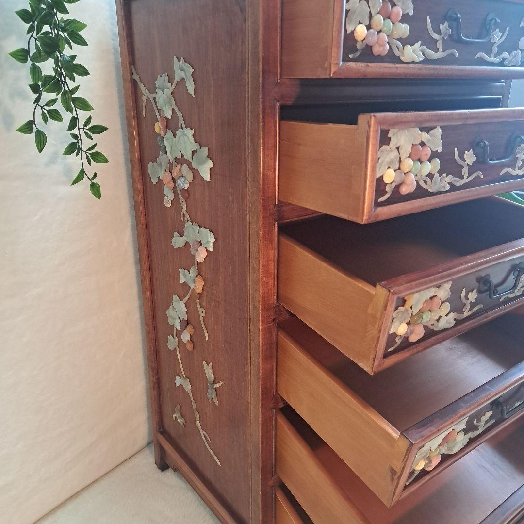 美術品 　希少　石細工　中国　 チェスト　工芸品　箪笥 骨董　アンティーク