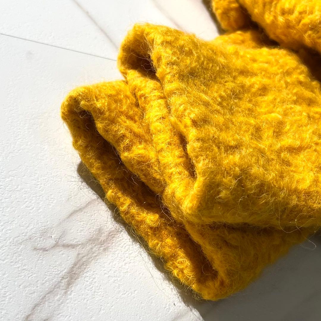 現行に近い✨ ボッテガマルティネーゼ ボアコート 女優襟 アルパカ素材 イエロー