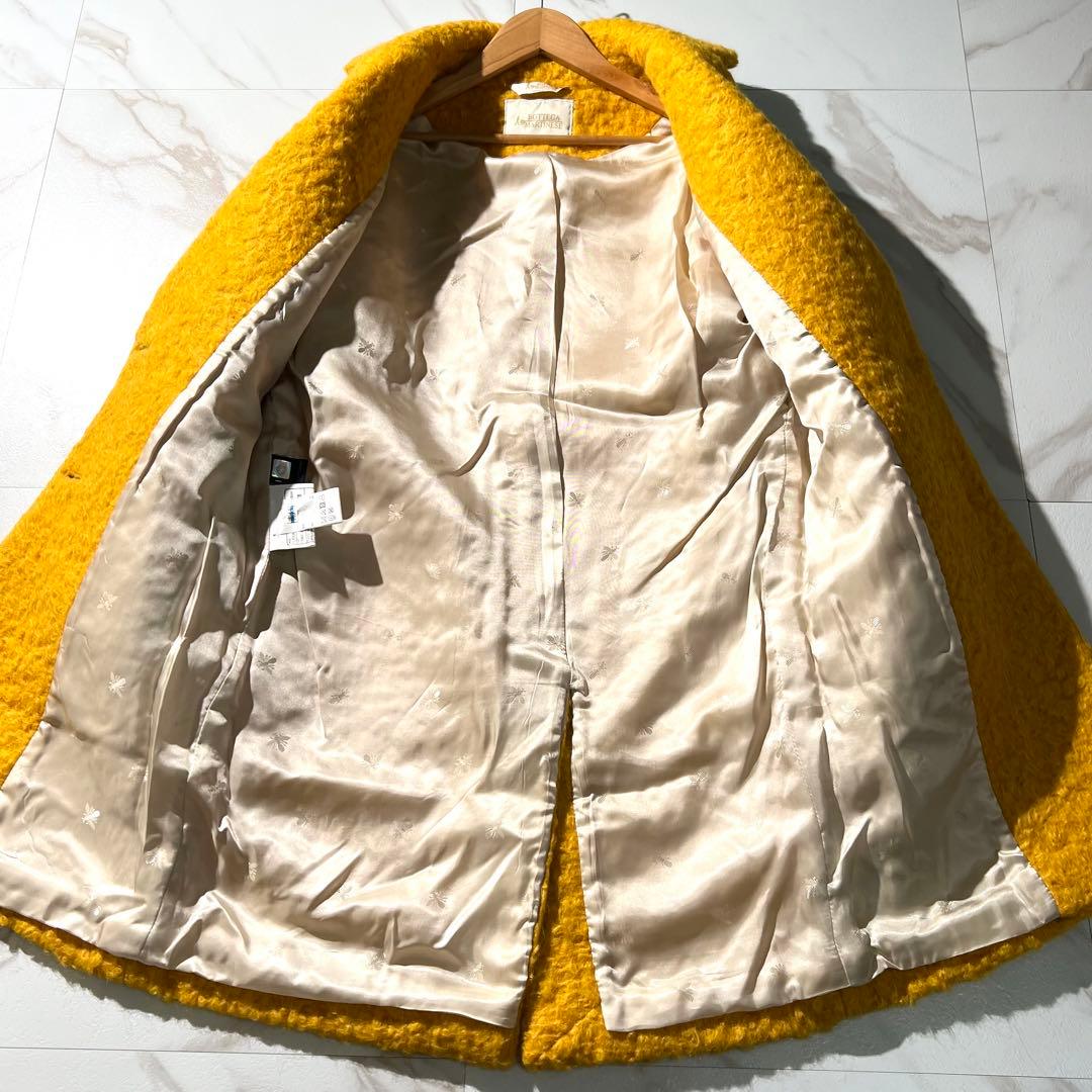 現行に近い✨ ボッテガマルティネーゼ ボアコート 女優襟 アルパカ素材 イエロー