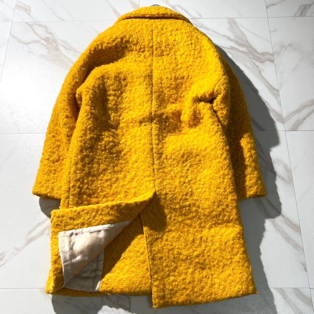 現行に近い✨ ボッテガマルティネーゼ ボアコート 女優襟 アルパカ素材 イエロー