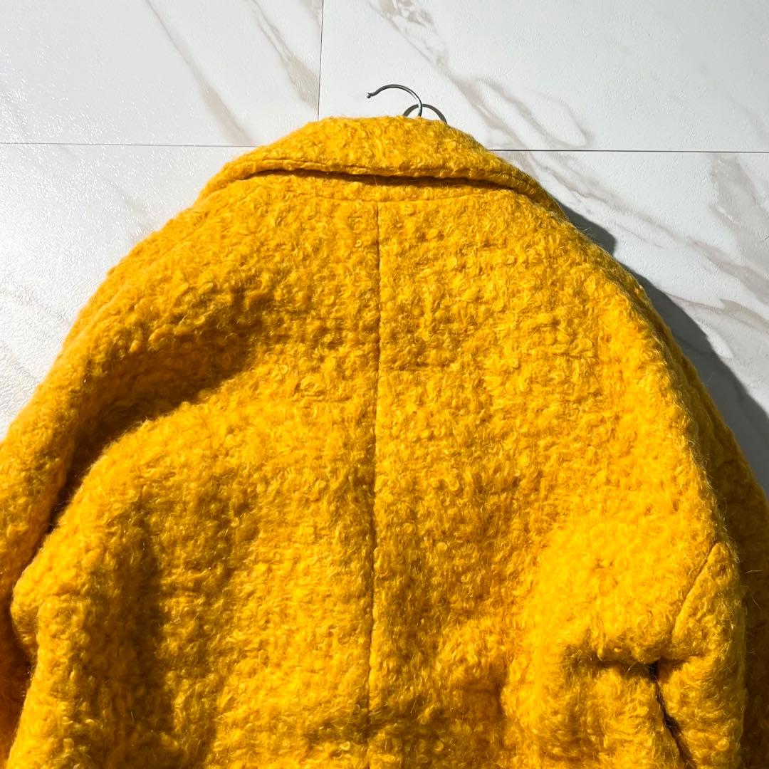 現行に近い✨ ボッテガマルティネーゼ ボアコート 女優襟 アルパカ素材 イエロー
