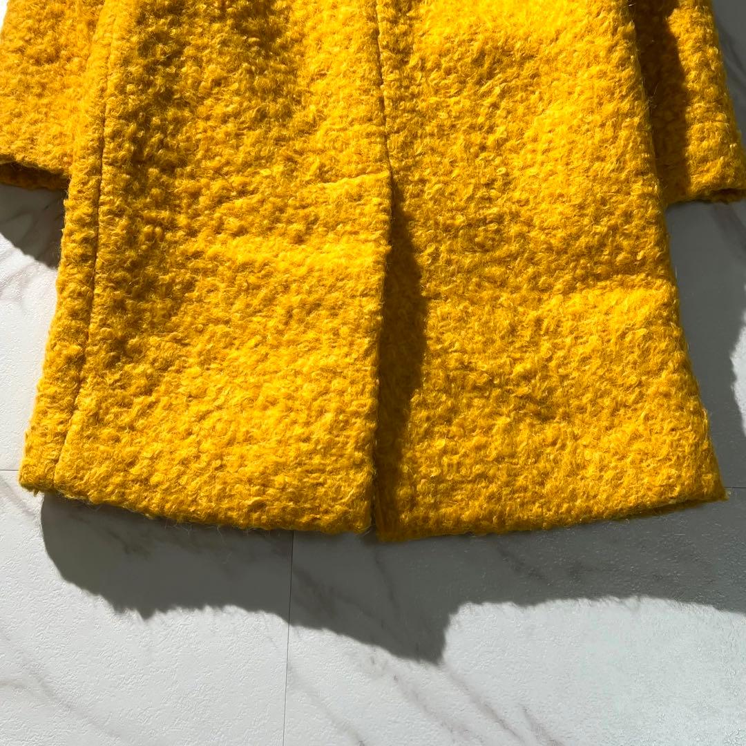 現行に近い✨ ボッテガマルティネーゼ ボアコート 女優襟 アルパカ素材 イエロー