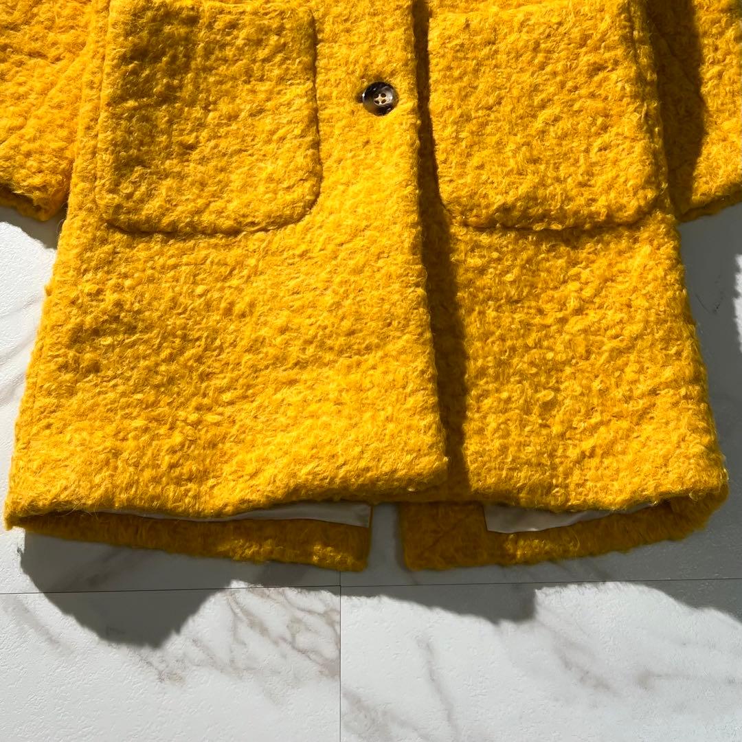 現行に近い✨ ボッテガマルティネーゼ ボアコート 女優襟 アルパカ素材 イエロー