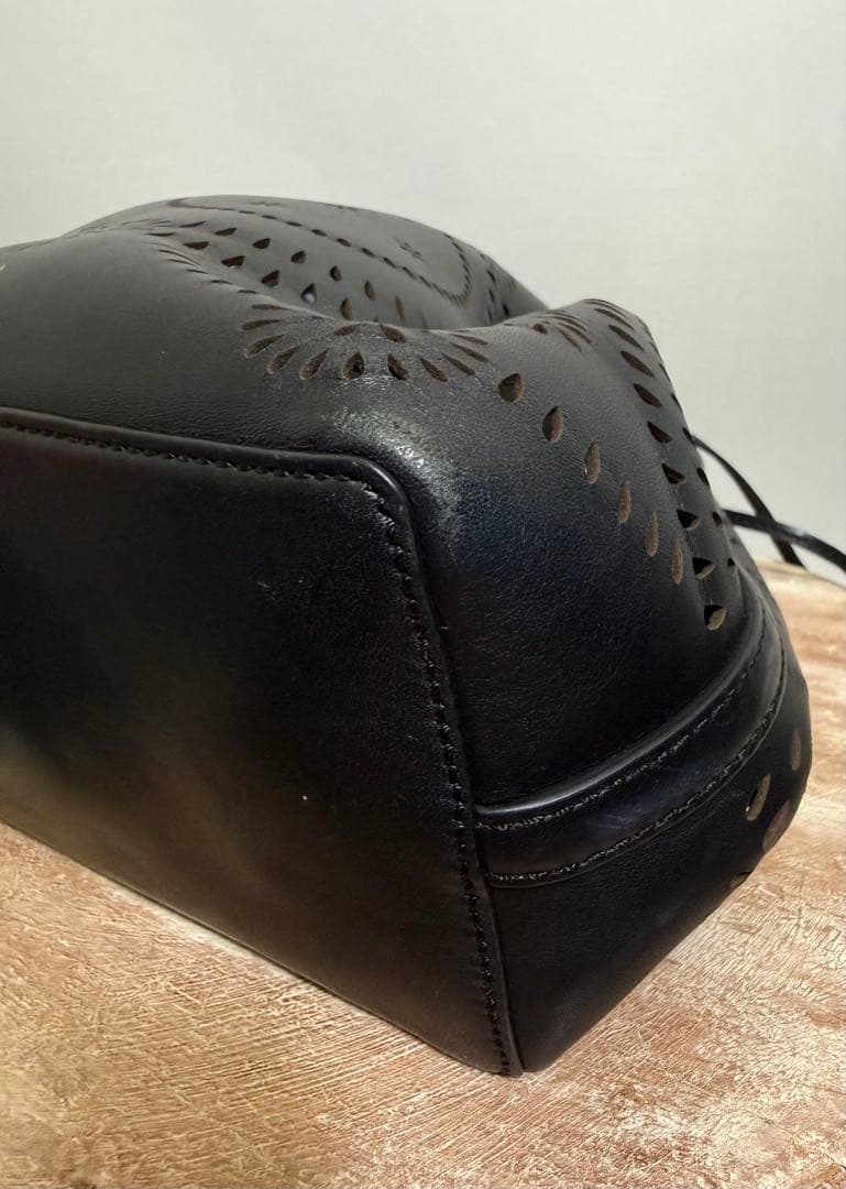 ポロラルフローレン カットワーク ネイティブ柄巾着ショルダーバッグ