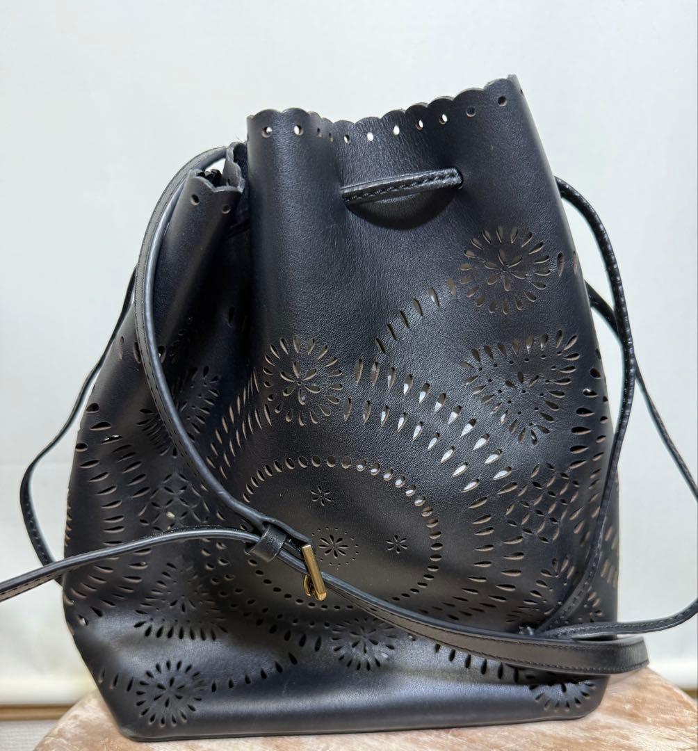 ポロラルフローレン カットワーク ネイティブ柄巾着ショルダーバッグ